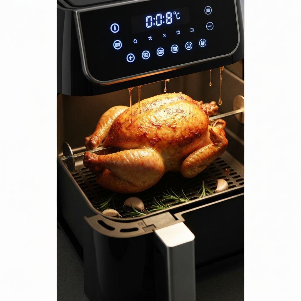 360도 회전 로티세리 에어프라이어